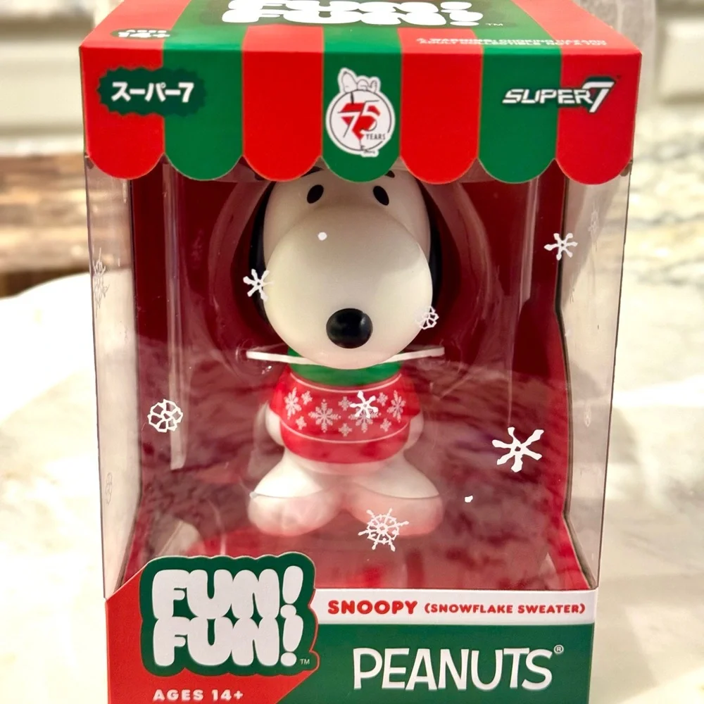 Peanuts Fun Fun Snoopy Snowflake in Festive Red and White Sweater (one pack)